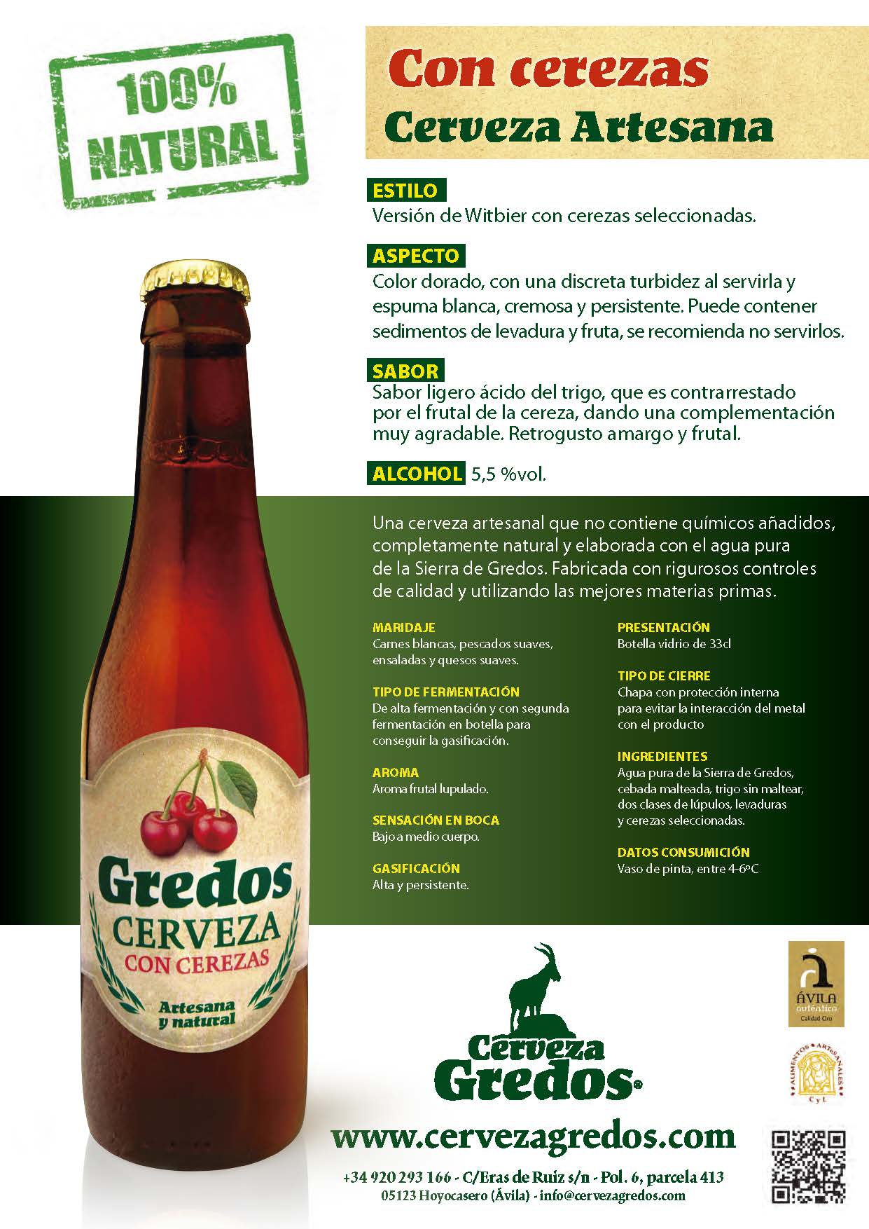 Cerveza artesana gredos cerezas