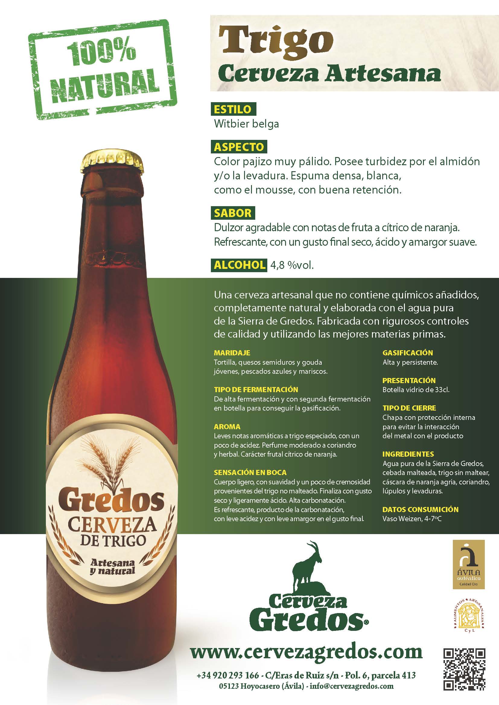 Cerveza artesana de trigo